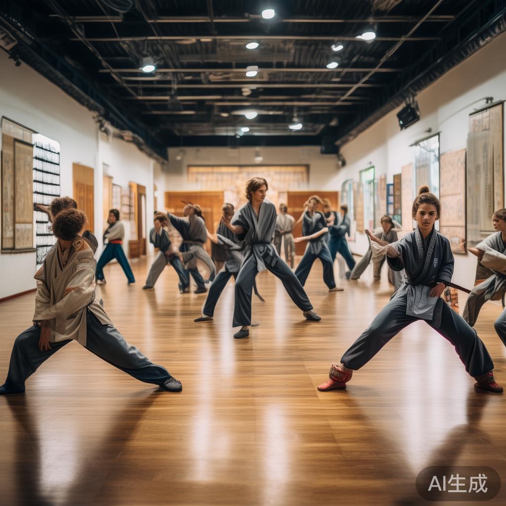 除了竞技场所，智博体育武道馆还设有专门的武术教学区